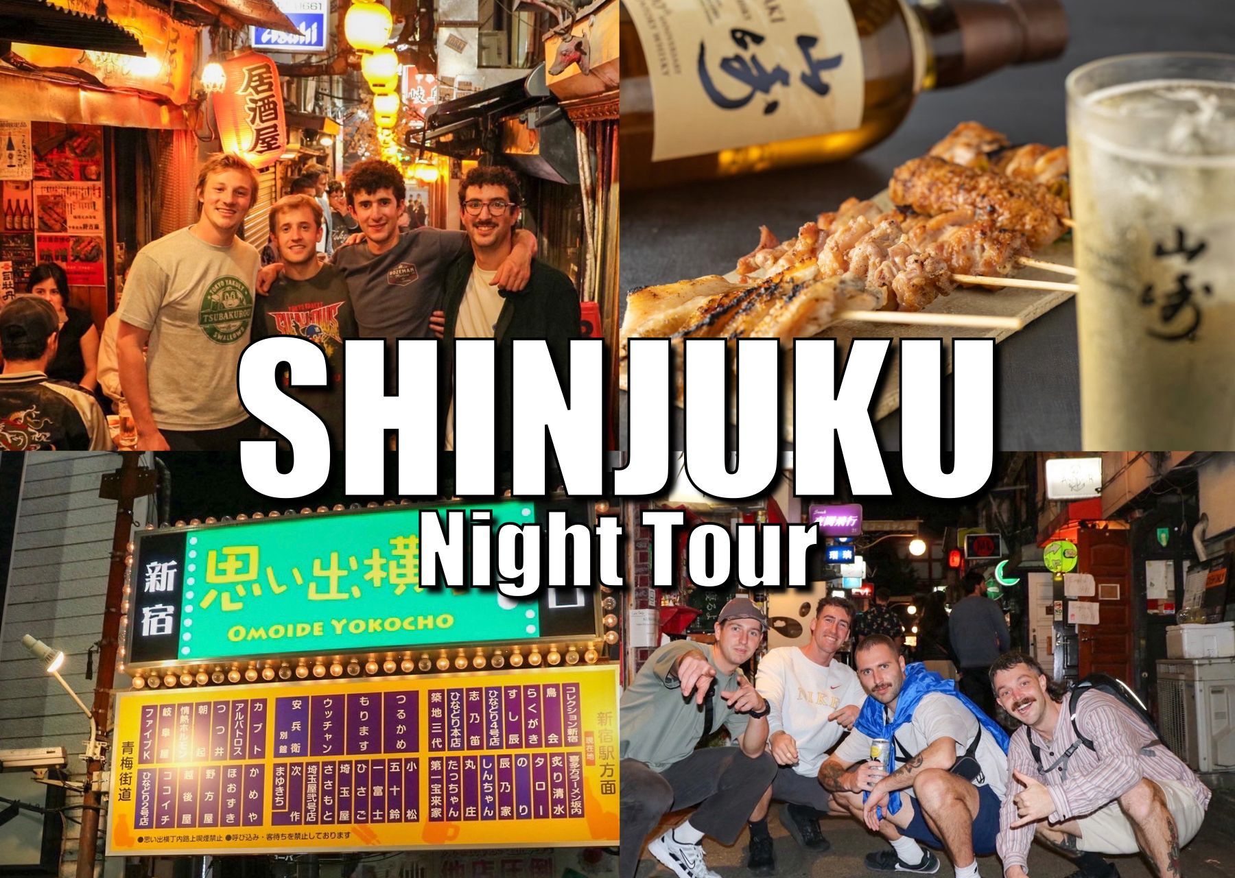 Shinjuku Night Tour with 6 dish & all-you-can-drink
